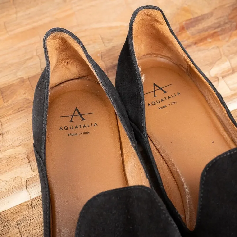 Aquatalia Black Suede Slip On Flats‎ Size 6